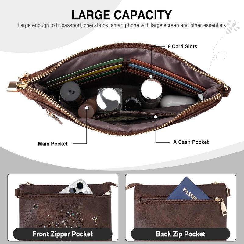 KITEVIUN Wristlet Wallets Clutch Purses for Women, Slim RFID Blocking Cell Phone Wallet Purse with Credit Card Holder - Image 3